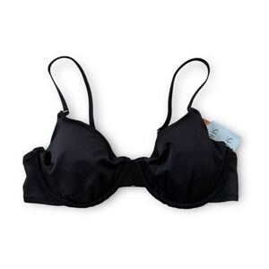 NWT Shade & Shore Classic Black Underwire Bikini Top